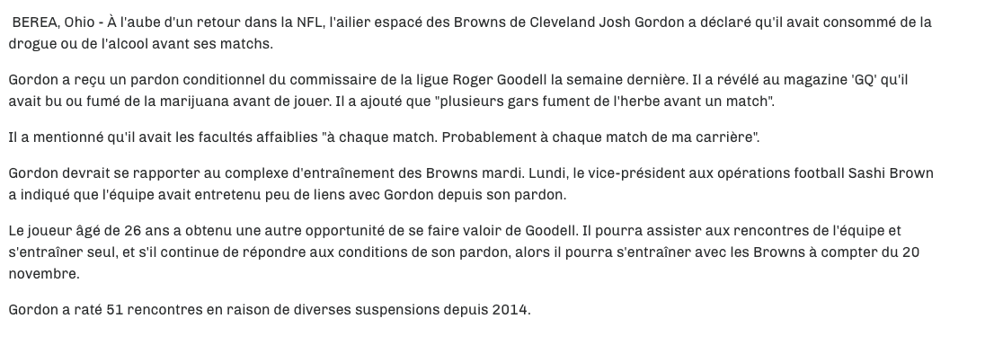 Les joueurs de la NFL fument du WEED avant leurs matchs!!!! Comme Higgins et Ryder dans le temps!!!!