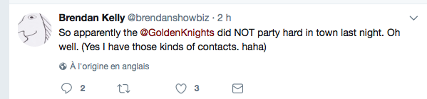 Les joueurs des Golden Knights n'ont pas fait le PARTY à Montréal hier..