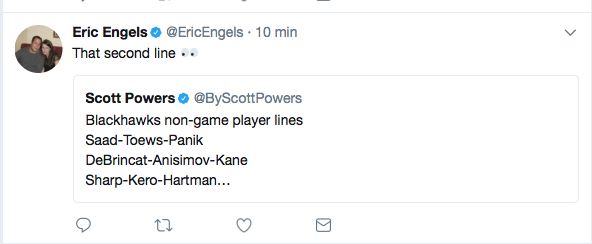 Les journalistes de Montréal se rendent compte...qu'Alex DeBrincat devrait jouer sur NOTRE 2e TRIO!!!!!
