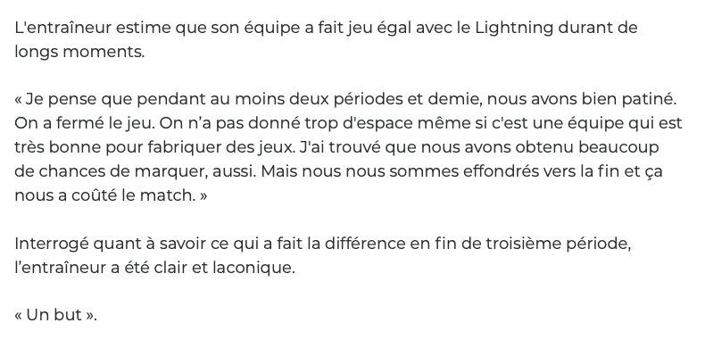 Les journalistes ont tout fait...Pour que Claude Julien VISE Antti Niemi.