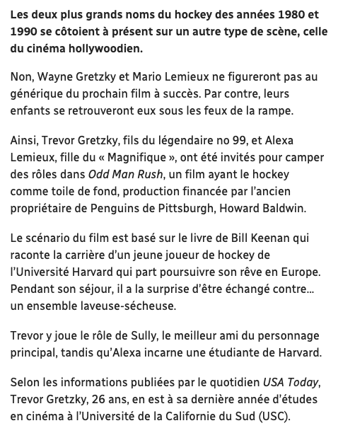 Les Lemieux et les Gretzky....à HOLLYWOOD...