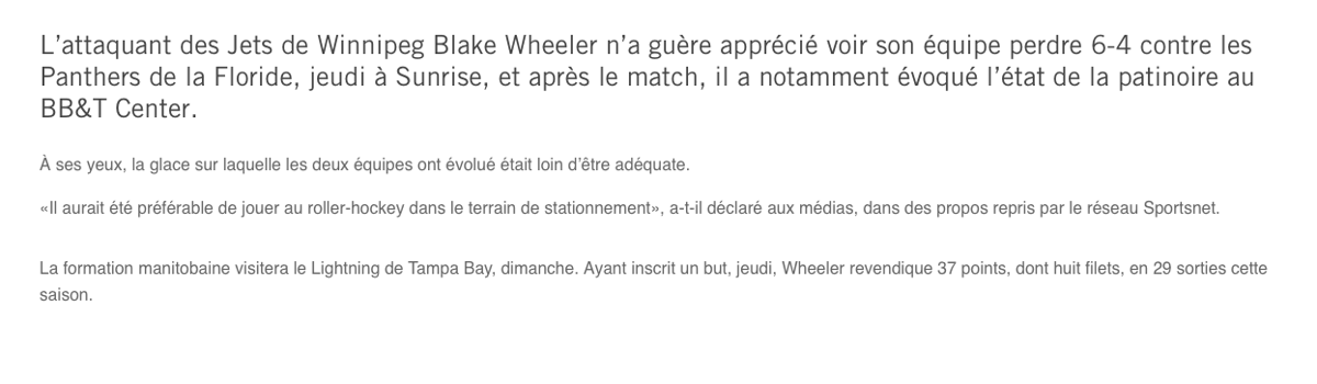  Les Panthers... La seule chance des Nordiques..