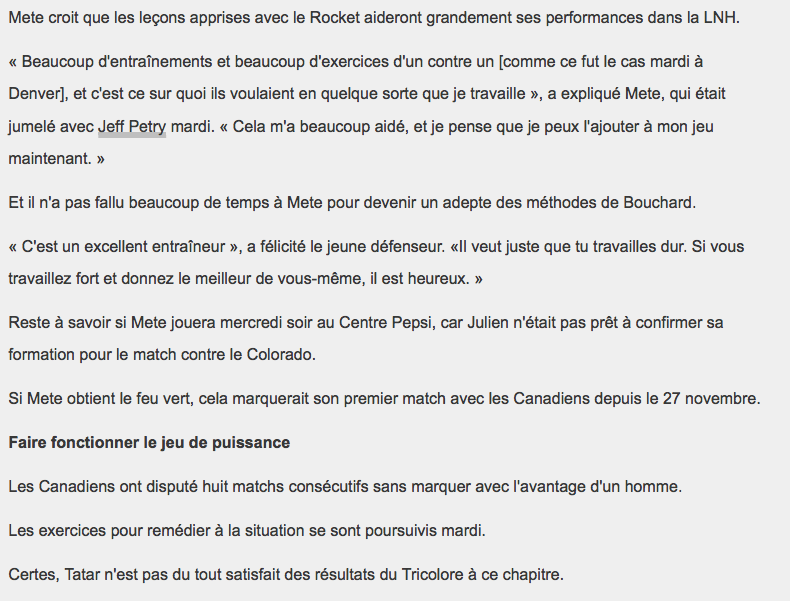 Les partisans du CH méritent surtout...un nouveau DG...