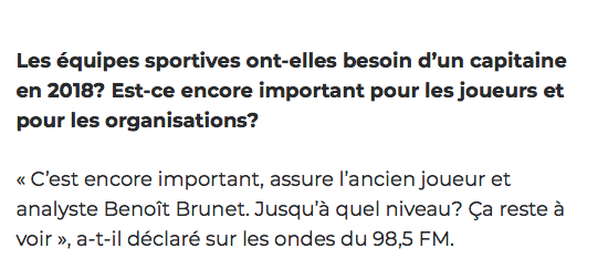 Les propos de Ben Brunet continuent de faire JASER ce matin...