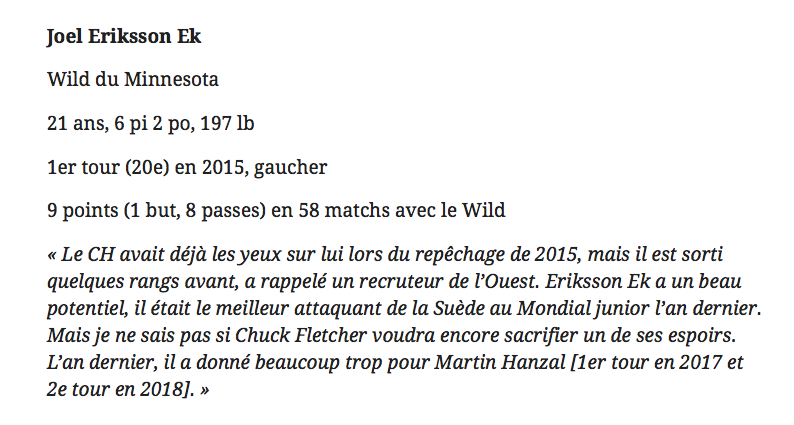 Les RECRUTEURS JASENT de Max Pacioretty...