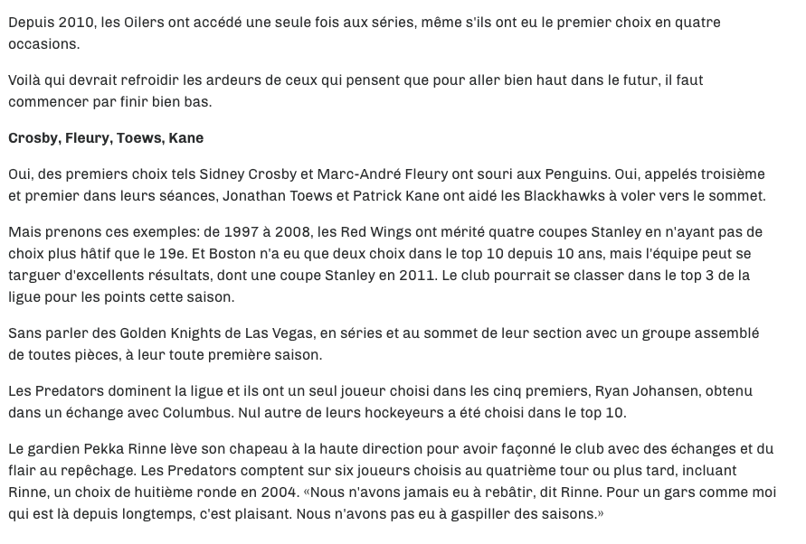 Les Sabres aussi ne devraient pas avoir le droit de repêcher Dahlin..