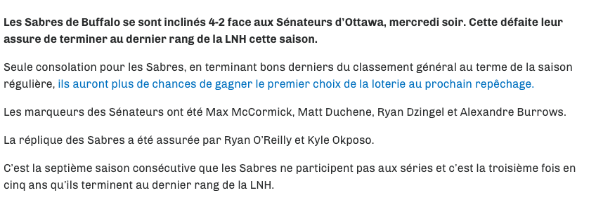 Les Sabres...ne devraient pas avoir le droit de repêcher Rasmus Dahlin..