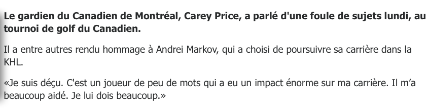 L'hésitation de Carey Price a fait tellement rire les journalistes..