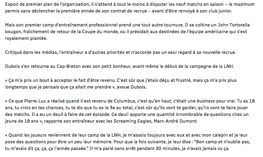  L'incroyable histoire de Pierre-Luc Dubois...et de Bergevin L'OBSÉDÉ...