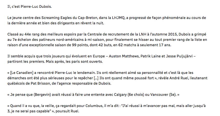  L'incroyable histoire de Pierre-Luc Dubois...et de Bergevin L'OBSÉDÉ...