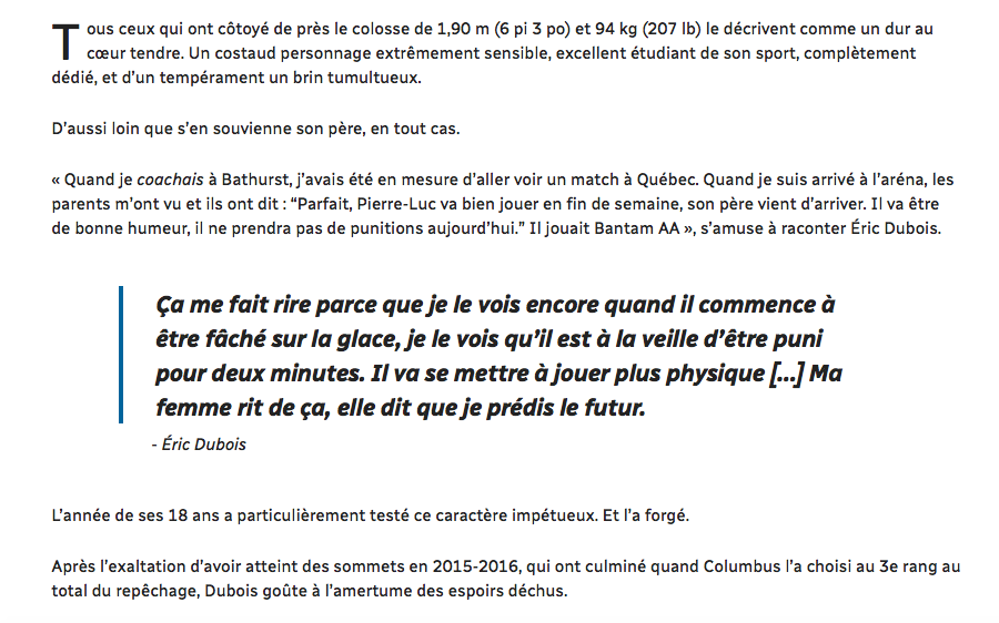  L'incroyable histoire de Pierre-Luc Dubois...et de Bergevin L'OBSÉDÉ...