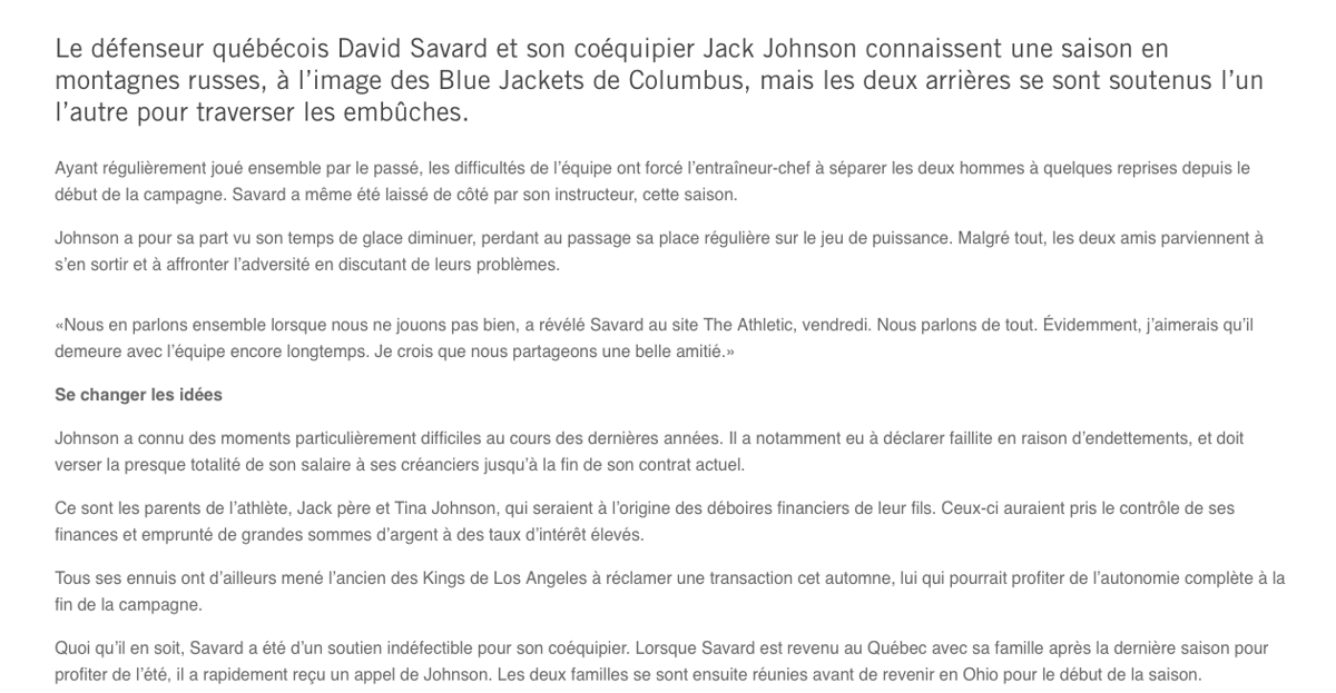 L'un des deux.. Va débarquer à Montréal...