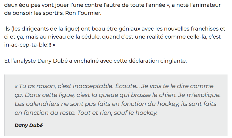 Mais de QUELLE QUEUE Dany Dubé parle-t-il????