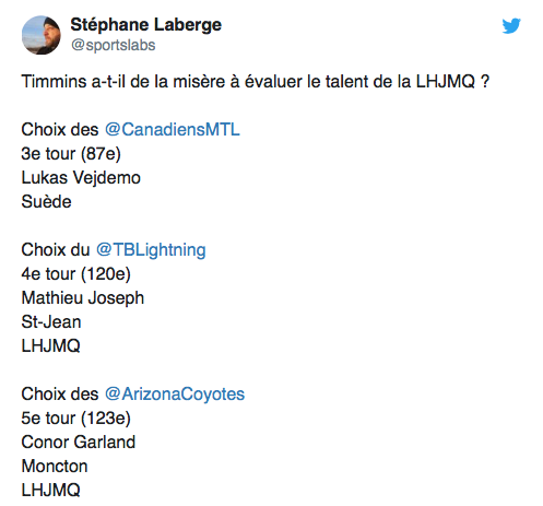 Malgré que les deux dernières années ont l'air mieux, Trevor Timmins...