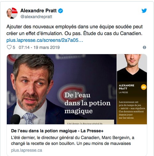 Marc Bergevin a FU....la CHIMIE du vestiaire...
