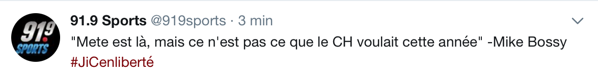 Marc Bergevin a toujours dit qu'il voulait...