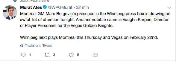 Marc Bergevin à Winnipeg...Les médias traditionnels se réveillent...