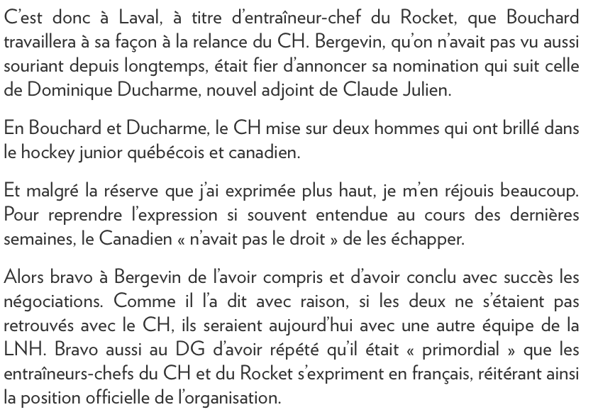 Marc Bergevin aurait confié à des proches qu'il regrettait la signature de Claude Julien à 5 M$ par année...