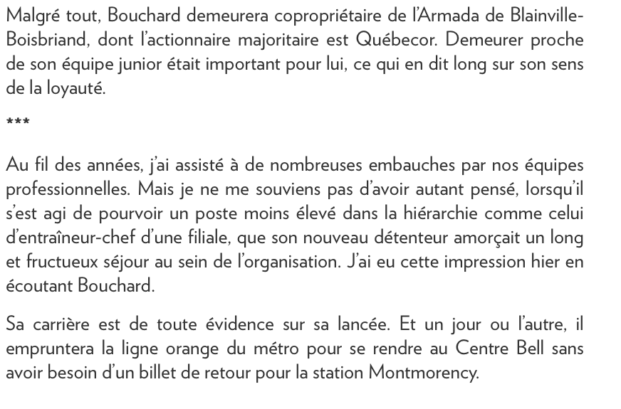 Marc Bergevin aurait confié à des proches qu'il regrettait la signature de Claude Julien à 5 M$ par année...