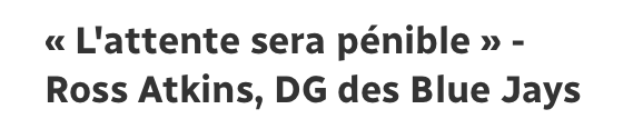 Marc Bergevin aurait dû faire comme le DG des Blue Jays..