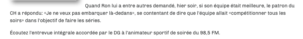 Marc Bergevin avoue...AYOYE!!!!!