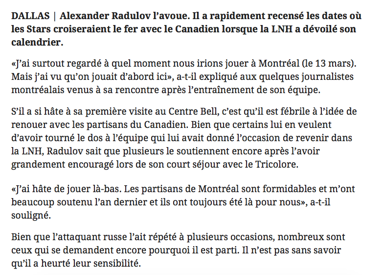 Marc Bergevin disait la vérité....