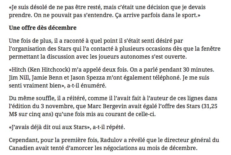 Marc Bergevin disait la vérité....