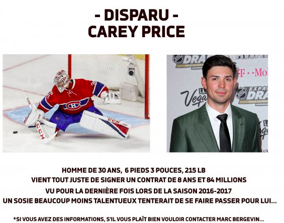 Marc Bergevin doit se l'avouer à lui-même..Il n'aurait jamais dû donner tout ce CASH à Carey Price...