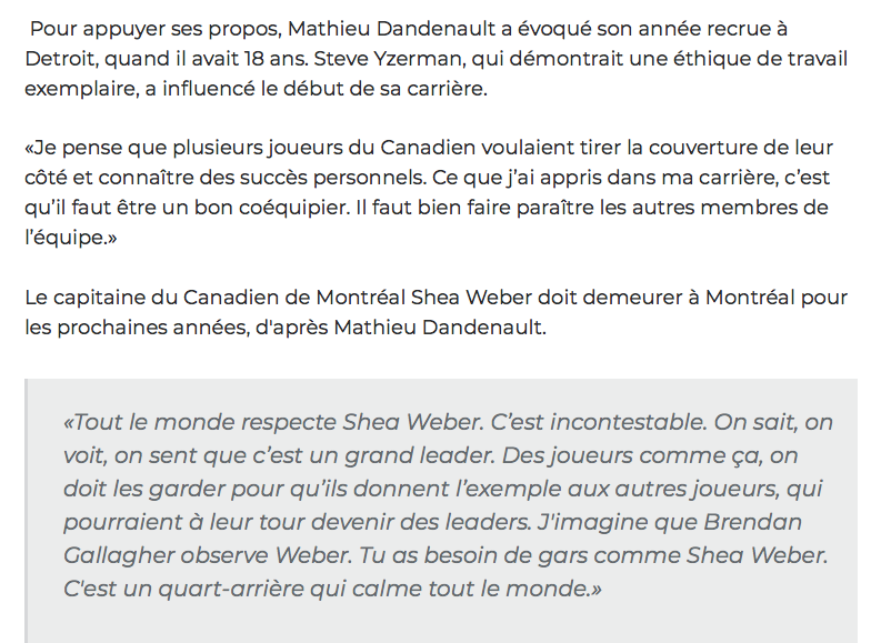 Marc Bergevin est au 7e ciel....Les anciens PLOMBIERS du CH vantent Shea Weber..