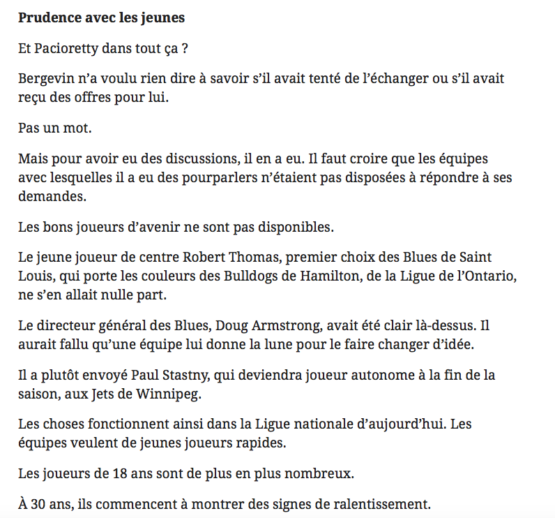 Marc Bergevin est une VRAIE HONTE..Marc de Foy est une HONTE...encore plus HONTEUSE..