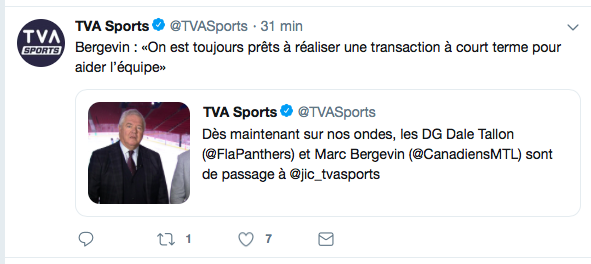 Marc Bergevin et Dale Tallon en ont profité pour discuter?