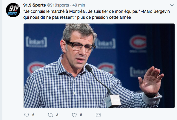 Marc Bergevin FIER de son équipe..OH...TABOY...