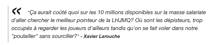 Marc Bergevin ne peut plus sortir dans la rue...