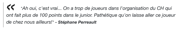 Marc Bergevin ne peut plus sortir dans la rue...