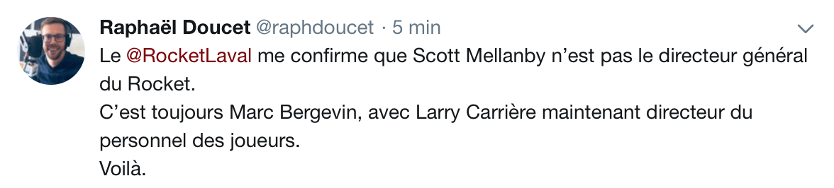 Marc Bergevin n'est plus le DG du Rocket ???