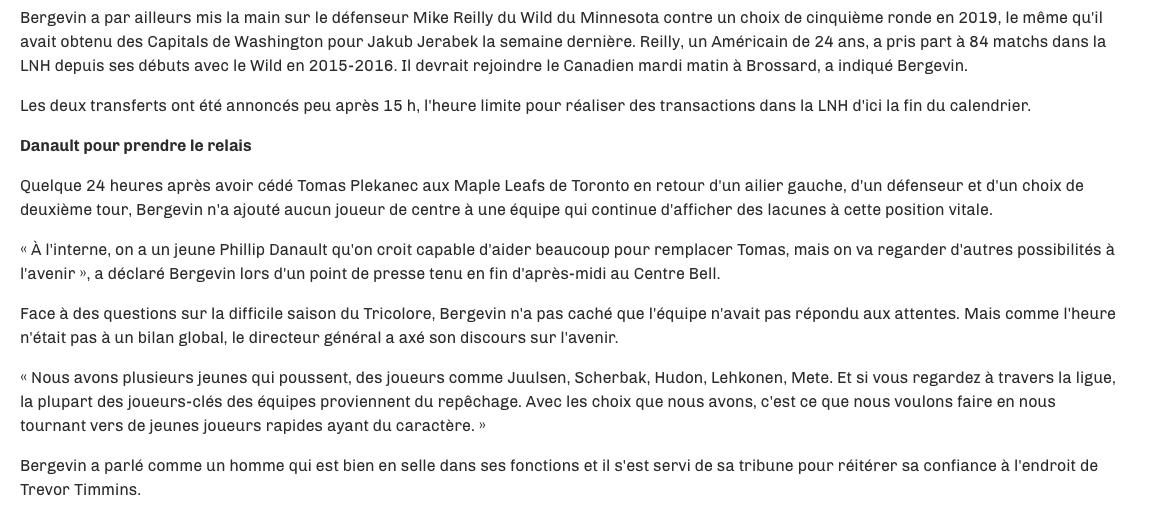 Marc Bergevin nous BULLSHITE encore sur le fait qu'il veut construire son équipe par le repêchage..