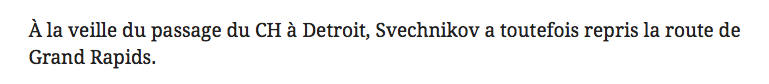 Marc Bergevin pourrait échanger Svechnikov aux Red Wings...pour que les deux frères russes soient réunis...