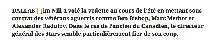 Marc Bergevin va lire ça...Et va pleurer...