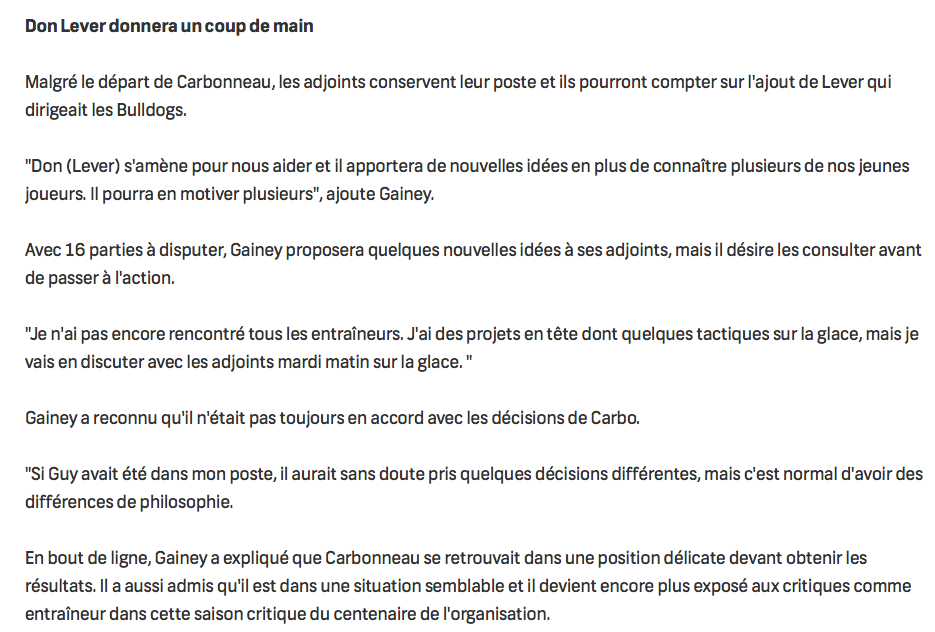 Marc Bergevin va se faire CARBOniser...HAHA!!!!