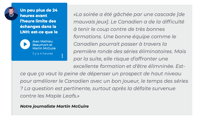 Marc Bergevin va VISER les AUBAINES de DERNIÈRE MINUTE...Comme un BS...