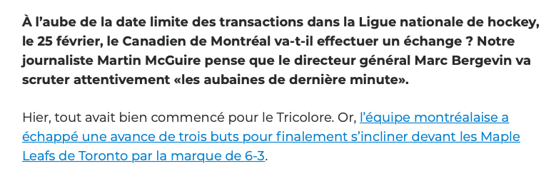 Marc Bergevin va VISER les AUBAINES de DERNIÈRE MINUTE...Comme un BS...