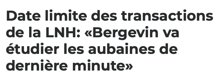 Marc Bergevin va VISER les AUBAINES de DERNIÈRE MINUTE...Comme un BS...