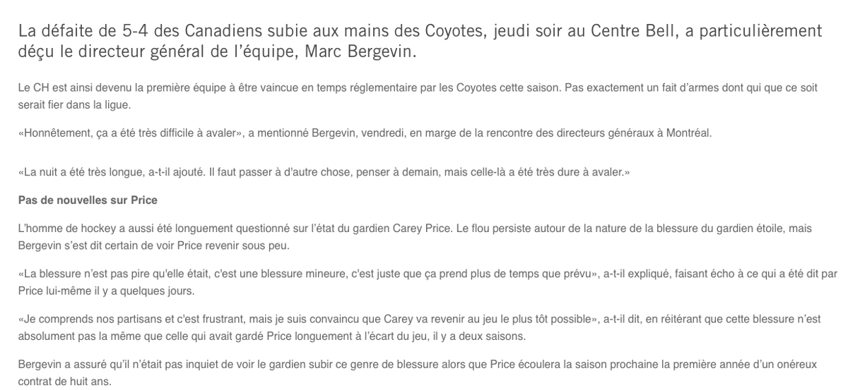 Marc Bergevin...décrit en 3 mots...