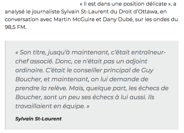 Marc Crawford....MAL à L'AISE...