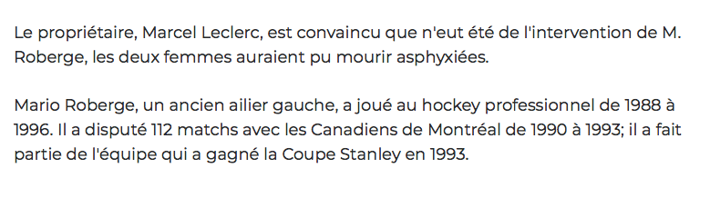 Mario Roberge a SAUVÉ 2 vieilles madames d'être BRÛLÉES VIVE...