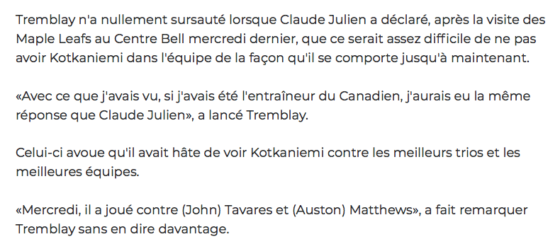 Mario Tremblay aurait dû se dire ça..