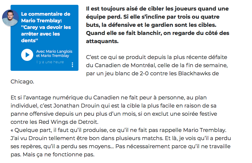 Mario Tremblay nous a fait BIEN RIRE....