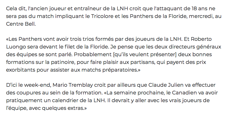 Mario Tremblay s'EXCITE!!!!!