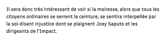 Martin Leclerc RAMASSE Joey Saputo pas à peu près....