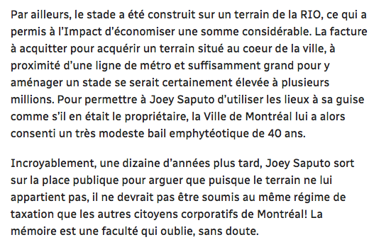 Martin Leclerc RAMASSE Joey Saputo pas à peu près....